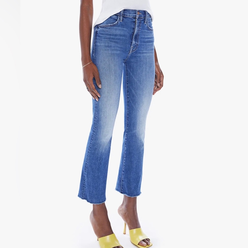 MOTHER Women's Cropped Ankle Jeans in Medium Blue